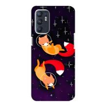 Чехлы с картинкой Лисички для Oppo Reno6 4G (VPrint) (Лисички космонавты)