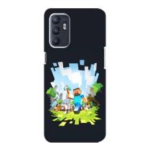 Чехол Майнкрафт на Oppo Reno6 4G (AlphaPrint) Minecraft (персонажи Minecraft)