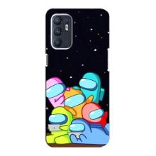 Чехол Амонг Ас для Oppo Reno6 4G (AlphaPrint) (Скины в космосе)