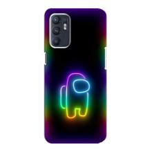 Чехол Амонг Ас для Oppo Reno6 4G (AlphaPrint) (Яркий скин)