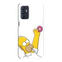 Чехол с Симпсонами для Oppo Reno6 4G (VPrint) (Гомер с пончиком)