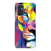 Чехол со Львом для Oppo Reno6 4G (VPrint) (Яркий Лев)
