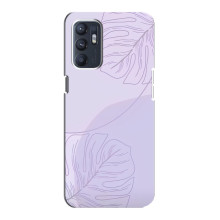 Чохол квітковий дизайн для Oppo Reno6 4G – Монстера фіолетова