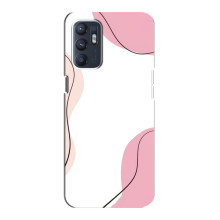 Чохол квітковий дизайн для Oppo Reno6 4G – Рожевий фон