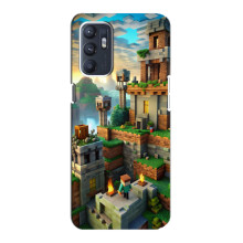 Чохол з картинками Майнкрафт для OPPO Reno6 4G (Місто Майнкрафт)