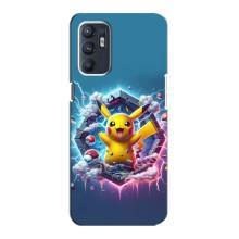 Чехол с Пикачу на Oppo Reno6 4G – Лого Пикачу