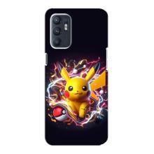 Чехол с Пикачу на Oppo Reno6 4G – Пикачу с мячом