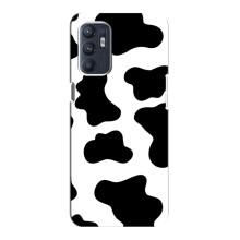 Чехол с принтом коровы на Оппо Рено 6 (4G) – Черный принт