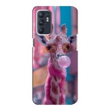 Чехол с принтом стильные животные для Оппо Рено 6 (4G) – Стильный жирав