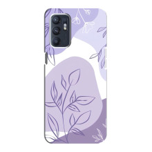 Силиконовый чехол с принтом в цветах на Oppo Reno6 4G – Фиолетовый дизайн