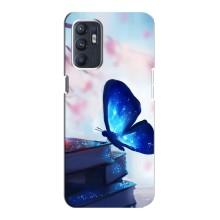 Силіконовий бампер з картинкою звірів для Oppo Reno6 4G (Метелик синій)