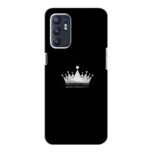 Чехол (Корона на чёрном фоне) для Оппо Рено 6 (5G) – Белая корона