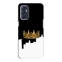 Чехол (Корона на чёрном фоне) для Оппо Рено 6 (5G) – Золотая корона