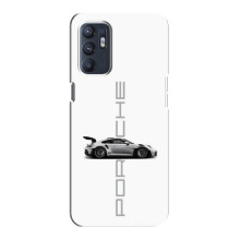Чехол с авто Порше для Oppo Reno6 5G – белый Порше