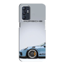 Чехол с авто Порше для Oppo Reno6 5G – Голубой Порше