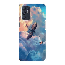 Чохол з принтом дракон Беззубик OPPO Reno6 5G (Беззубик в небі)