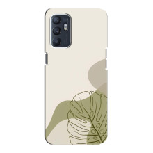 Силиконовый чехол с принтом в цветах на Oppo Reno6 5G – Монстера зелёная
