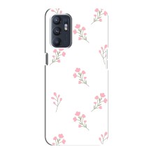Чехол с розовым рисунком для Oppo Reno6 5G – Розовые цветы