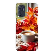 Чехол с уникальным дизайном «Осень с кофе» для Oppo Reno6 5G