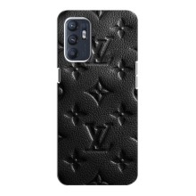 Текстурный Чехол Louis Vuitton для Оппо Рено 6 (5G) – Черный ЛВ