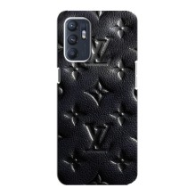 Текстурный Чехол Louis Vuitton для Оппо Рено 6 (5G) (Черный ЛВ)