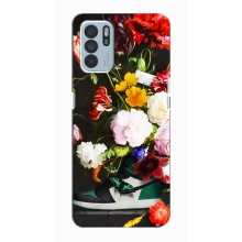 Брендновые Чехлы для Oppo Reno6 Z - (PREMIUMPrint) (Nike цветы)