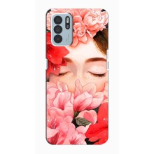 Чехлы (ART) Цветы на Oppo Reno6 Z (VPrint) (Глаза в цветах)