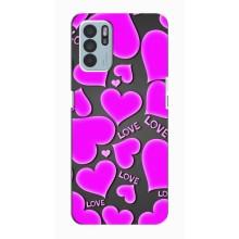 Чехлы для любимой на OPPO Reno6 Z (VPrint) (Pink hearts)