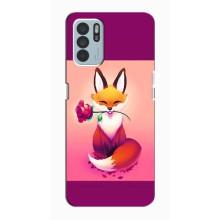 Чохли з картинкою Лисичка для Oppo Reno6 Z (VPrint) (Лиса з трояндою)