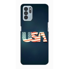 Чехол Флаг USA для Oppo Reno6 Z (USA)