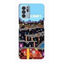 Чохол Майнкрафт на Oppo Reno6 Z (AlphaPrint) Minecraft (фон Minecraft)