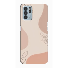 Чехол цветочный дизайн для Oppo Reno6 Z – Коричневый фон