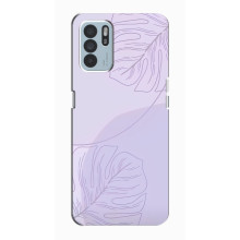 Чехол цветочный дизайн для Oppo Reno6 Z – Монстера фиолетовая