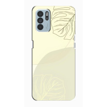 Чехол цветочный дизайн для Oppo Reno6 Z – Зелёный фон