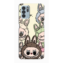 Чехол с Лабубу на Oppo Reno6 Z – Коллаж Лабубу