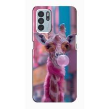 Чохол з принтом стильні тварини для OPPO Reno6 Z – Стильна жирафа