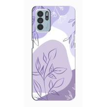 Силиконовый чехол с принтом в цветах на Oppo Reno6 Z – Фиолетовый дизайн