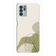 Силиконовый чехол с принтом в цветах на Oppo Reno6 Z – Монстера зелёная