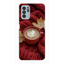 Чехол с уникальным дизайном «Осень с кофе» для Oppo Reno6 Z – Кофе на пледе