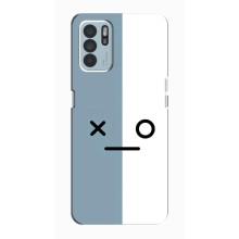 Силиконовые Чехлы (смешные стикеры) для Oppo Reno6 Z – Серо-белый