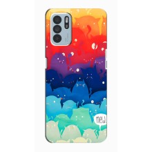 Силіконовий чохол з котиком для Oppo Reno6 Z (Mew)