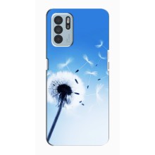 Силіконовий Чохол з кульбабками на Oppo Reno6 Z (Кульбабка на блакитному)