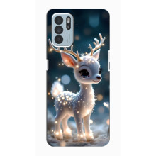 Яскравий чохол для Oppo Reno6 Z з Зимові Оленята – Блискуче оленятко