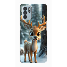 Яскравий чохол для Oppo Reno6 Z з Зимові Оленята – Оленятко в лісі