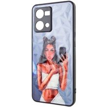 TPU+PC чохол Prisma Ladies для Oppo Reno 7 4G – Black in White