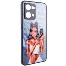 TPU+PC чехол Prisma Ladies для Oppo Reno 7 4G – Black in White