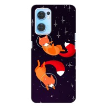 Чохли з картинкою Лисичка для Oppo Reno7 4G (VPrint) (Лисички космонавти)