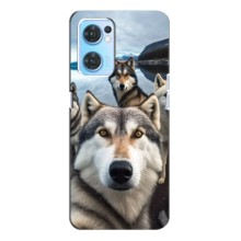 Чохол з Хаскі Oppo Reno7 4G - (AlphaPrint) (Селфі Хаскі)