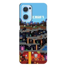 Чохол Майнкрафт на Oppo Reno7 4G (AlphaPrint) Minecraft (фон Minecraft)