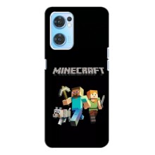 Чохол Майнкрафт на Oppo Reno7 4G (AlphaPrint) Minecraft (герої Minecraft)